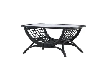 Moana Soffbord och Matbord Utomhus 95,5 cm Glas Rotting - Svart - Products - Utemöbler & utemiljö - Utebord & trädgårdsbord - Loungebord & soffbord utomhus