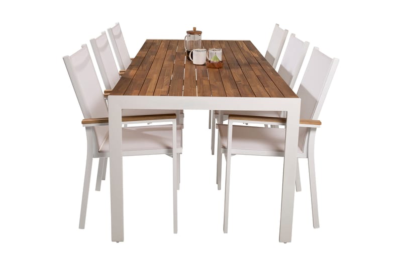 Bois Matgrupp Utomhus 200cm + 6 Texas Karmstolar - Svart/Grå - Products - Utemöbler & utemiljö - Utegrupp - Matgrupp utomhus