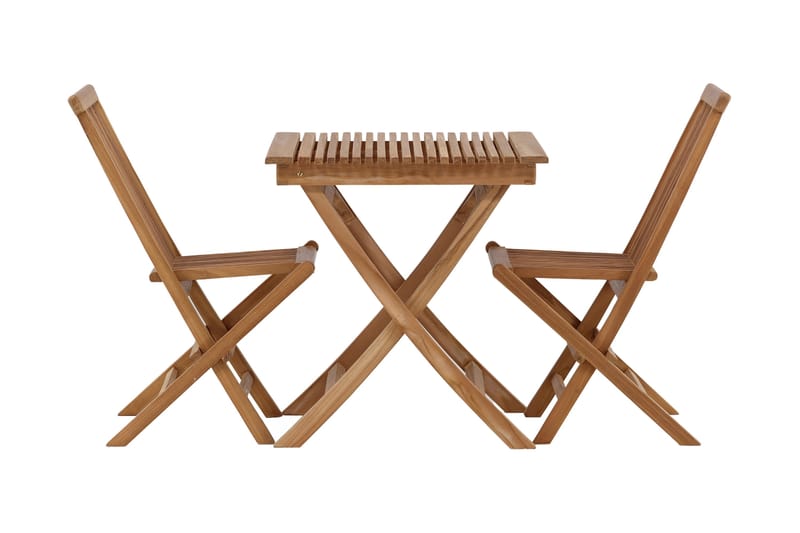Ghana Caféset 70 cm + 2 Kenya Hopfällbara Karmsttolar - Brun - Products - Utemöbler & utemiljö - Utegrupp - Cafegrupp & cafeset