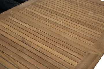 Las Vegas Matgrupp Utomhus 152-210 + 6 Thor Fåtölj - Svart/Teak/Svart - Products - Utemöbler & utemiljö - Utegrupp - Matgrupp utomhus