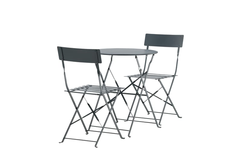 Marseille Caféset Rund Ø60 cm + 2 Matstolar Utomhus - Mörkgrå - Products - Utemöbler & utemiljö - Utegrupp - Cafegrupp & cafeset