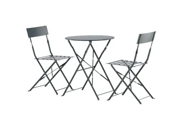 Marseille Caféset Rund Ø60 cm + 2 Matstolar Utomhus - Mörkgrå - Products - Utemöbler & utemiljö - Utegrupp - Cafegrupp & cafeset