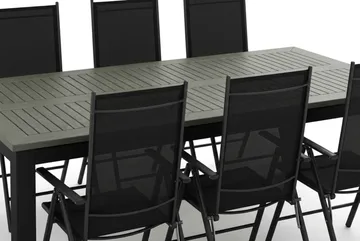 Monaco utomhus matgrupp förlängningsbart 210/310x90 med 6 Maggie positionsstolar - Svart/Grå - Products - Utemöbler & utemiljö - Utegrupp - Matgrupp utomhus