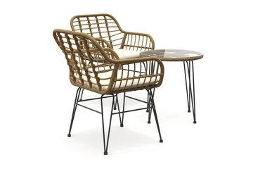 Sammy Balkonggrupp 2-sits - Beige - Products - Utemöbler & utemiljö - Utegrupp - Cafegrupp & cafeset