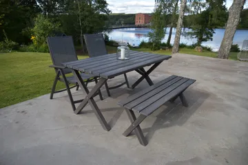 Scottsdale Matgrupp Utomhus 150 cm + 2 Solanum Utestolar - Grå - Products - Utemöbler & utemiljö - Utegrupp - Matgrupp utomhus