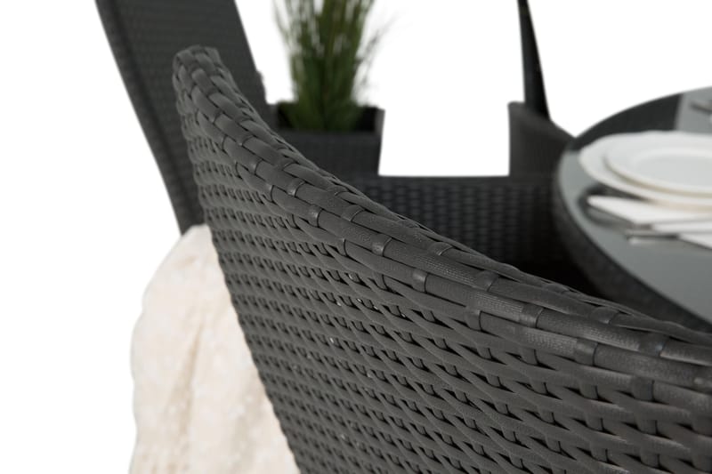 Thor Matgrupp Ø140 + 6 Jenny Ställbar Fåtölj - Svart - Products - Utemöbler & utemiljö - Utegrupp - Matgrupp utomhus