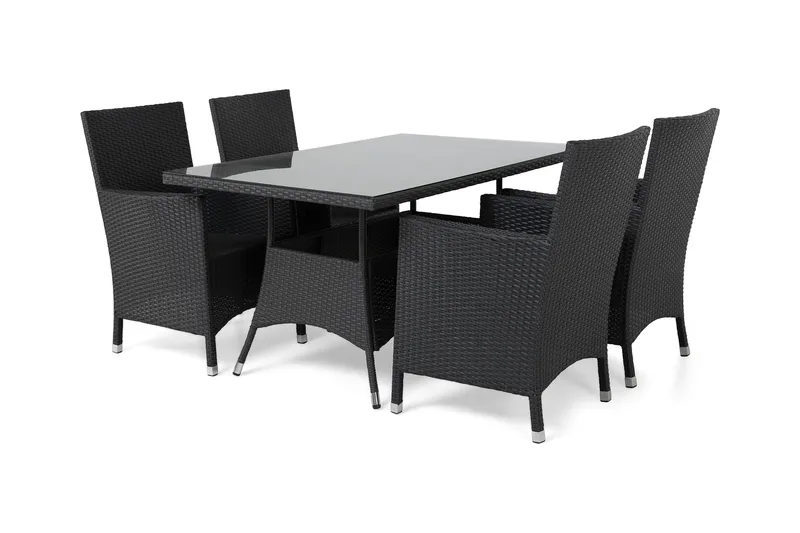 Thor Matgrupp Utomhus 140 + 4 Thor Fåtölj - Svart/Svart - Products - Utemöbler & utemiljö - Utegrupp - Matgrupp utomhus