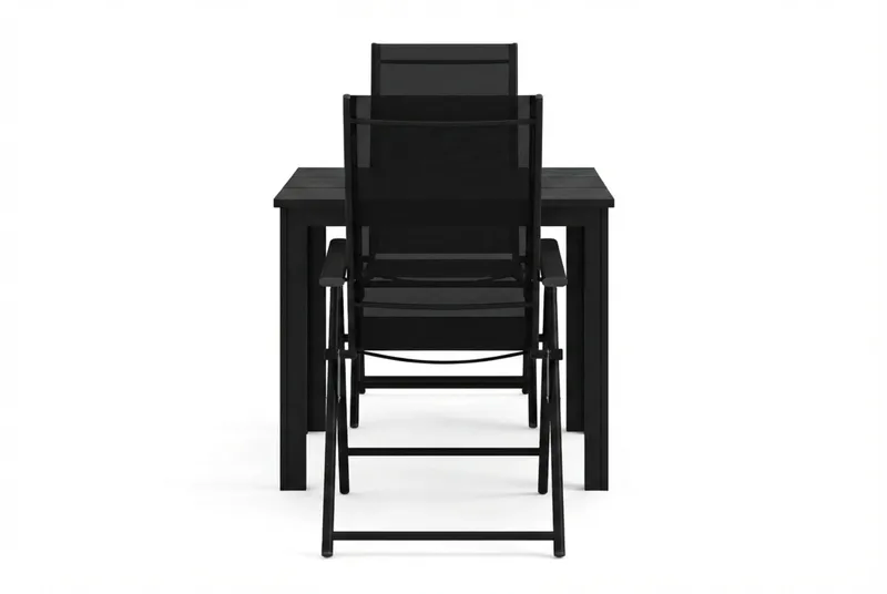 Tunis utomhus caféset 70x70 cm med 2 Sanna positionsstolar - Svart/Svart - Products - Utemöbler & utemiljö - Utegrupp - Cafegrupp & cafeset