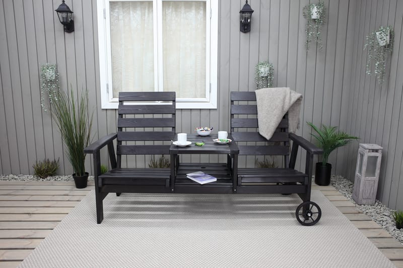 KIngdom Utebänk 177 cm - Svart - Products - Utemöbler & utemiljö - Utesoffa - Trädgårdsbänk & utebänk