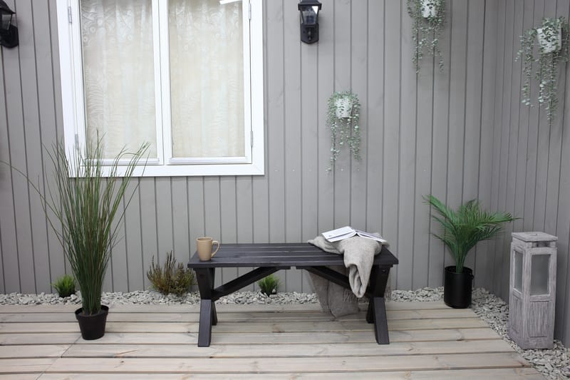 Lietinna Utebänk 100 cm - Svart - Products - Utemöbler & utemiljö - Utesoffa - Trädgårdsbänk & utebänk