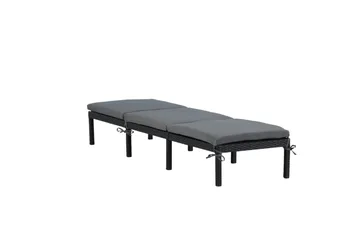 Bilbao Solsäng med Dyna - Svart/Grå - Products - Utemöbler & utemiljö - Utestol & trädgårdsstol - Solsäng & solvagn