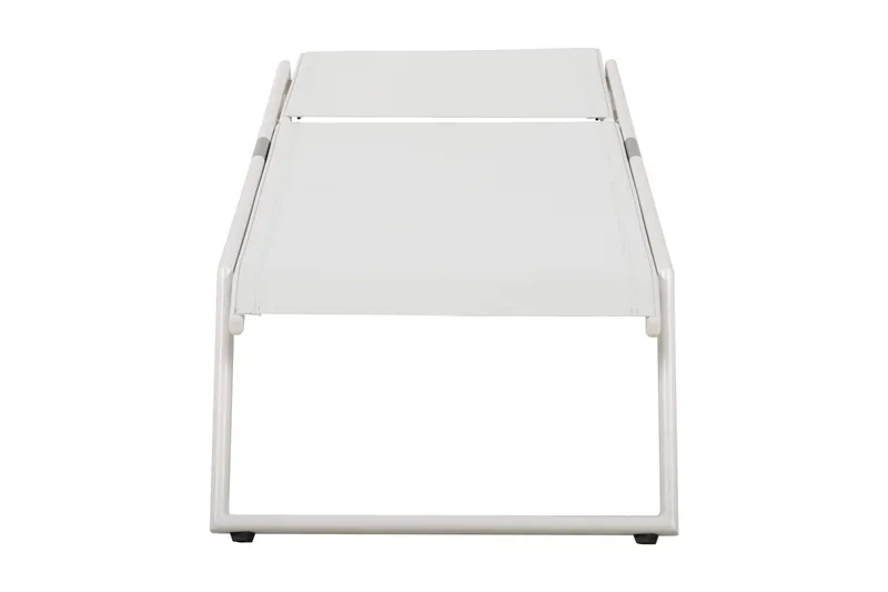 Monaco Solsäng med justerbar rygg i aluminium vit textil, Vit